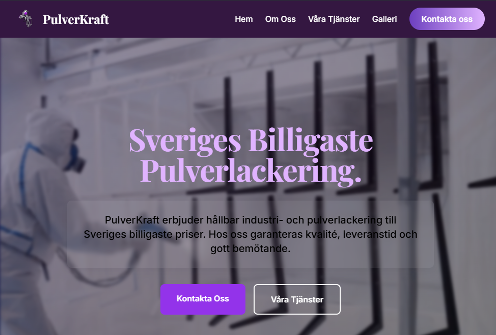 PulverKraft website project by Velio - Industrial powder coating website design